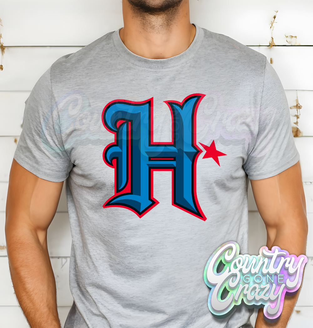 H-TOWN - SPORTS GREY T-SHIRT-Country Gone Crazy-Country Gone Crazy