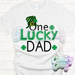 ONE LUCKY DAD - WHITE T-SHIRT-Country Gone Crazy-Country Gone Crazy
