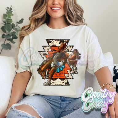 AZTEC COWBOY // NATURAL T-SHIRT-Country Gone Crazy-Country Gone Crazy