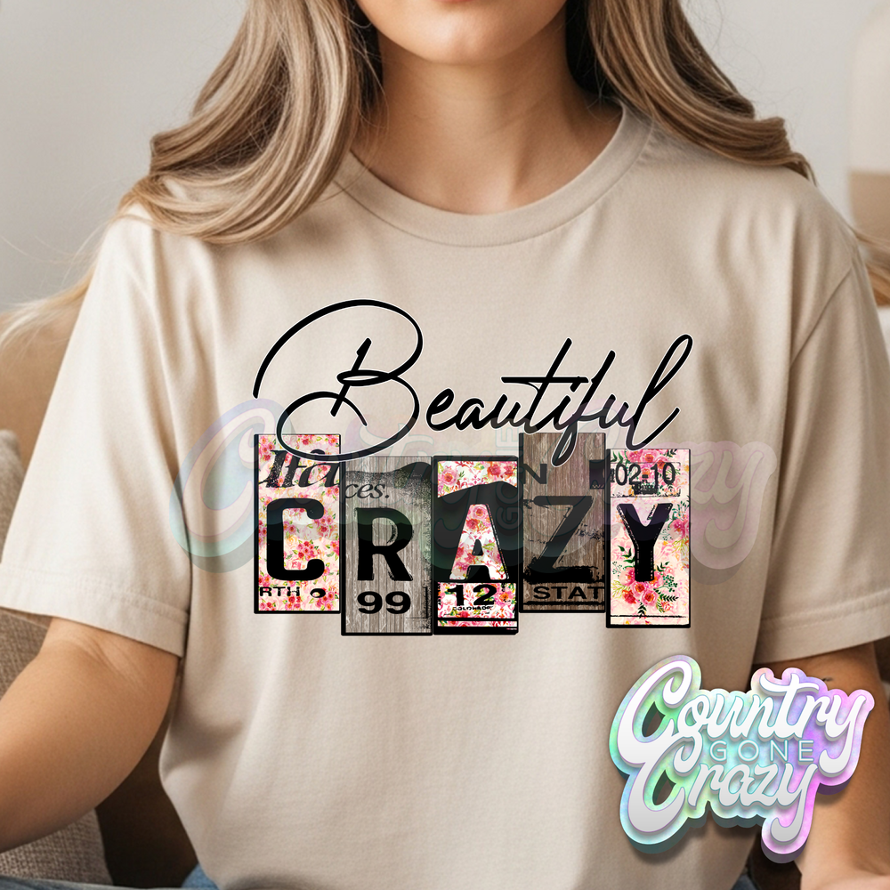 BEAUTIFUL CRAZY // SAND T-SHIRT-Country Gone Crazy-Country Gone Crazy