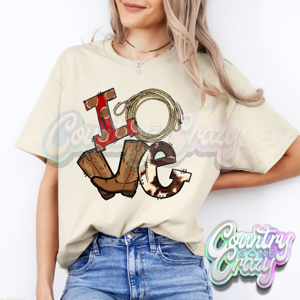 LOVE RODEO // SAND T-SHIRT-Country Gone Crazy-Country Gone Crazy