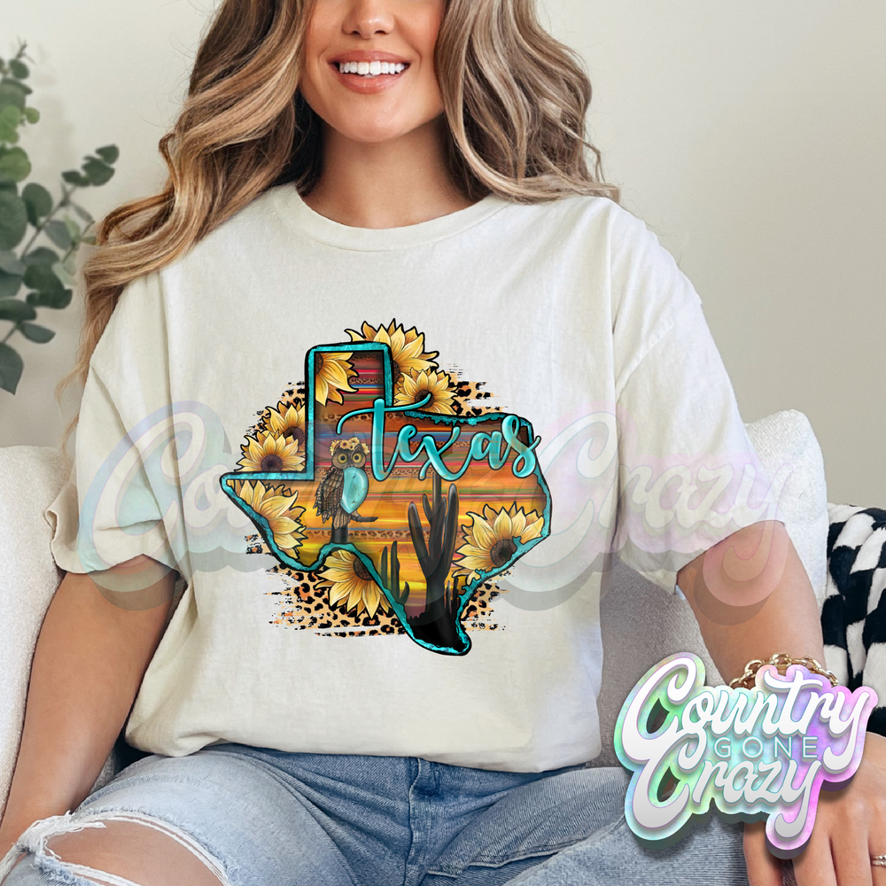 TEXAS SUNFLOWER // NATURAL T-SHIRT-Country Gone Crazy-Country Gone Crazy