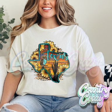 TEXAS SUNFLOWER // NATURAL T-SHIRT-Country Gone Crazy-Country Gone Crazy