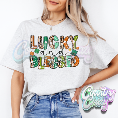 LUCKY AND BLESSED - ASH T-SHIRT-Country Gone Crazy-Country Gone Crazy