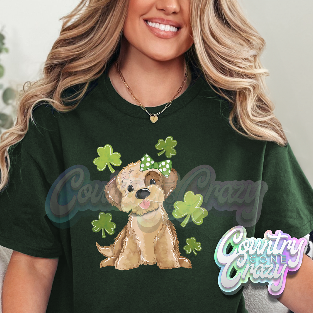 ST. PATRICKS GIRL PUPPY - FOREST T-SHIRT-Country Gone Crazy-Country Gone Crazy