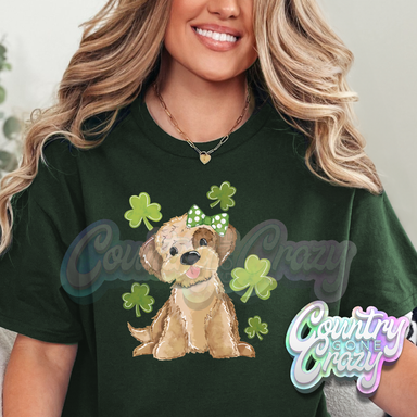 ST. PATRICKS GIRL PUPPY - FOREST T-SHIRT-Country Gone Crazy-Country Gone Crazy