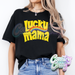 LUCKY MAMA WITH RAINBOW - BLACK T-SHIRT-Country Gone Crazy-Country Gone Crazy