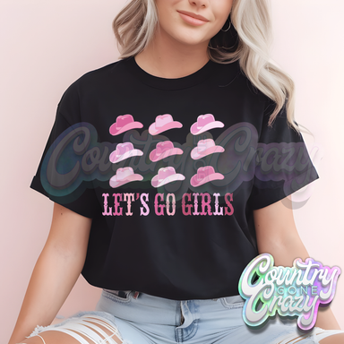 LETS GO GIRLS PINK // BLACK T-SHIRT-Country Gone Crazy-Country Gone Crazy