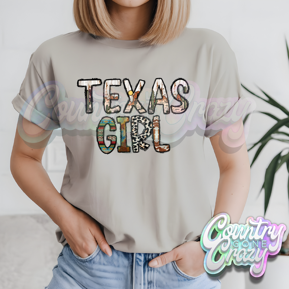 TEXAS GIRL // SAND T-SHIRT-Country Gone Crazy-Country Gone Crazy