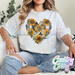 COWHIDE HEART AND SUNFLOWERS // ASH T-SHIRT-Country Gone Crazy-Country Gone Crazy