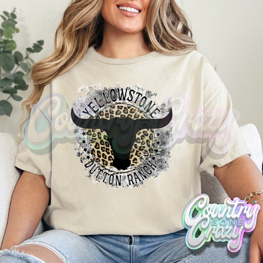 YELLOWSTONE LEOPARD DUTTON RANCH // SAND T-SHIRT-Country Gone Crazy-Country Gone Crazy
