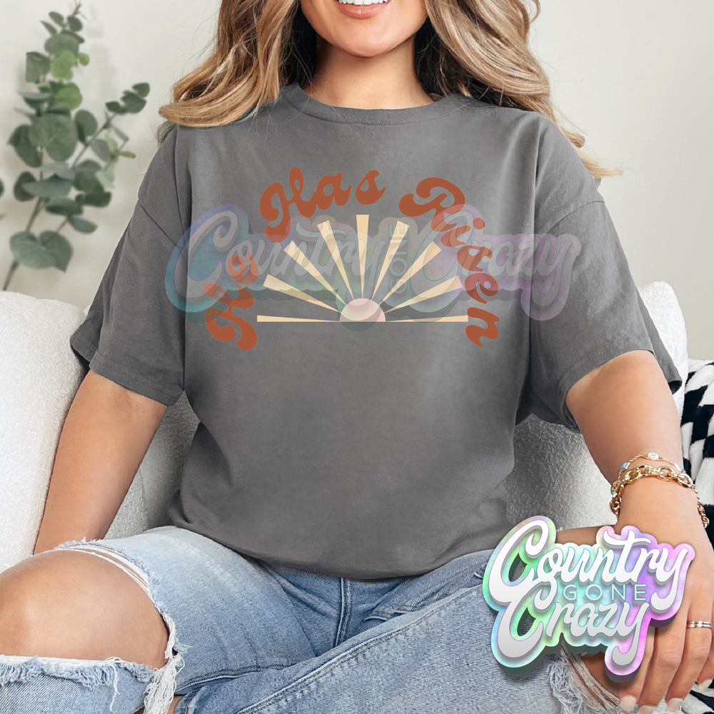 HE IS RISEN SUNRAYS - CHARCOAL T-SHIRT-Country Gone Crazy-Country Gone Crazy
