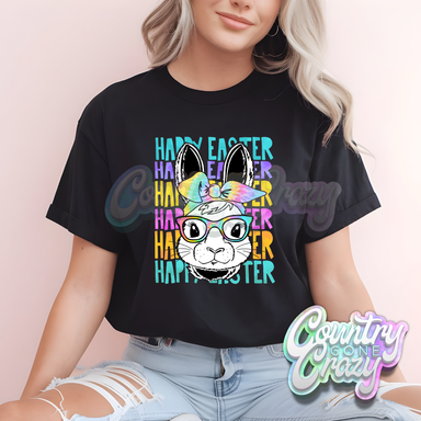 TIE DYE EASTER BUNNY - BLACK T-SHIRT-Country Gone Crazy-Country Gone Crazy