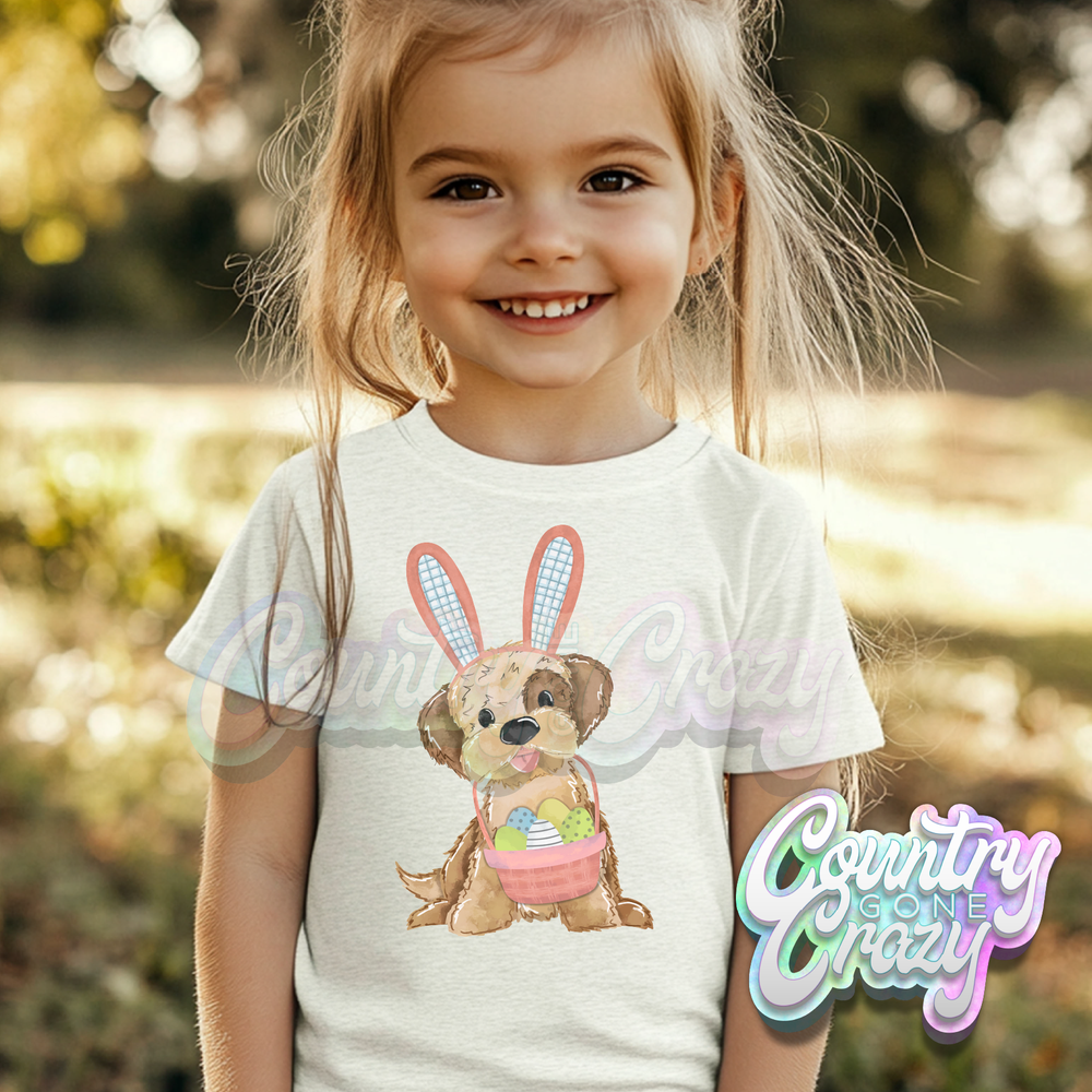 PUPPY GIRL EASTER - ASH T-SHIRT-Country Gone Crazy-Country Gone Crazy