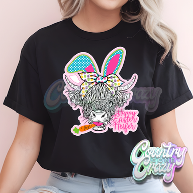 HAPPY EASTER HEIFER - BLACK T-SHIRT-Country Gone Crazy-Country Gone Crazy