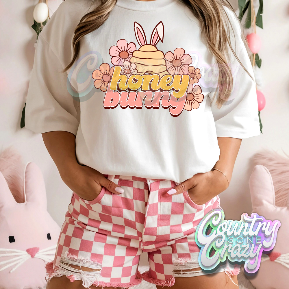 HONEY BUNNY VINTAGE - WHITE T-SHIRT-Country Gone Crazy-Country Gone Crazy