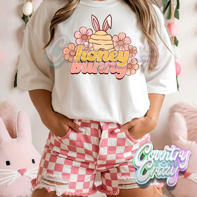 HONEY BUNNY VINTAGE - WHITE T-SHIRT-Country Gone Crazy-Country Gone Crazy