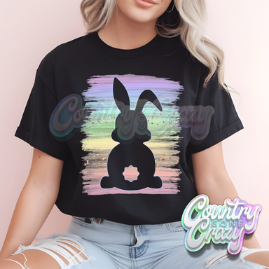 RAINBOW BUNNY - BLACK T-SHIRT-Country Gone Crazy-Country Gone Crazy