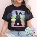 RAINBOW BUNNY - BLACK T-SHIRT-Country Gone Crazy-Country Gone Crazy