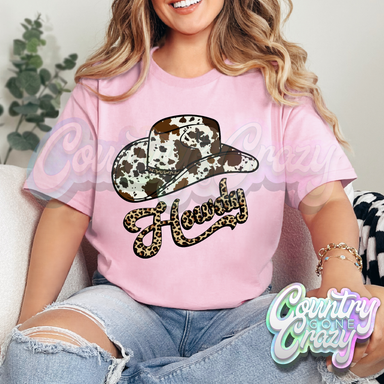 HOWDY COWGIRL HAT // LIGHT PINK T-SHIRT-Country Gone Crazy-Country Gone Crazy