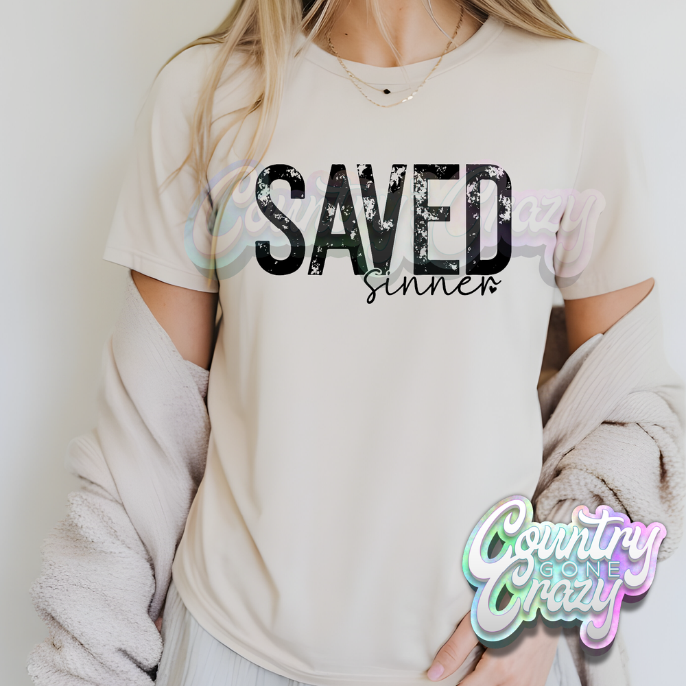 SAVED SINNER - NATURAL T-SHIRT-Country Gone Crazy-Country Gone Crazy