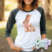 Bunny with Pink Bow • Bella Canvas Raglan-Country Gone Crazy-Country Gone Crazy