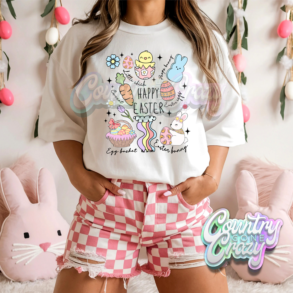 HAPPY EASTER - WHITE T-SHIRT-Country Gone Crazy-Country Gone Crazy