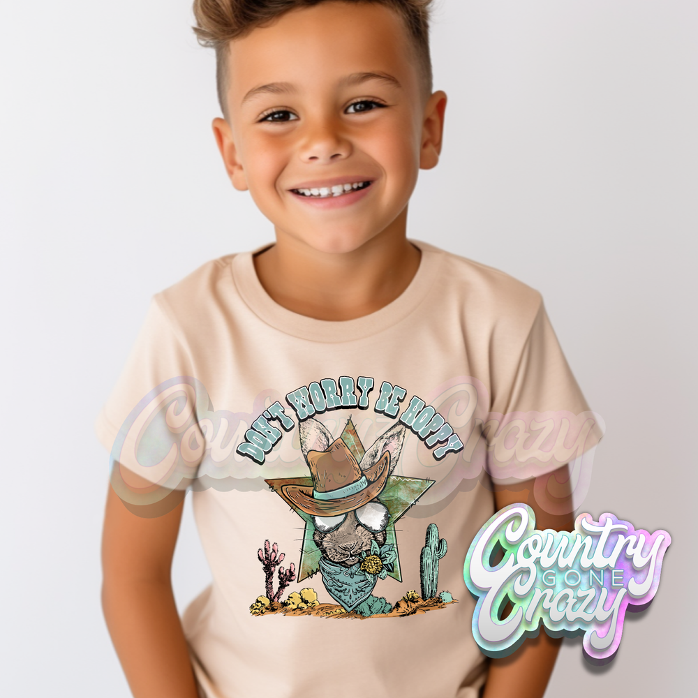 DON'T WORRY, BE HOPPY BUNNY - SAND T-SHIRT-Country Gone Crazy-Country Gone Crazy