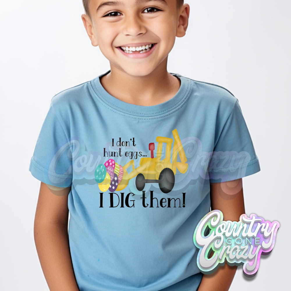 I DIG EGGS - SKY BLUE T-SHIRT-Country Gone Crazy-Country Gone Crazy