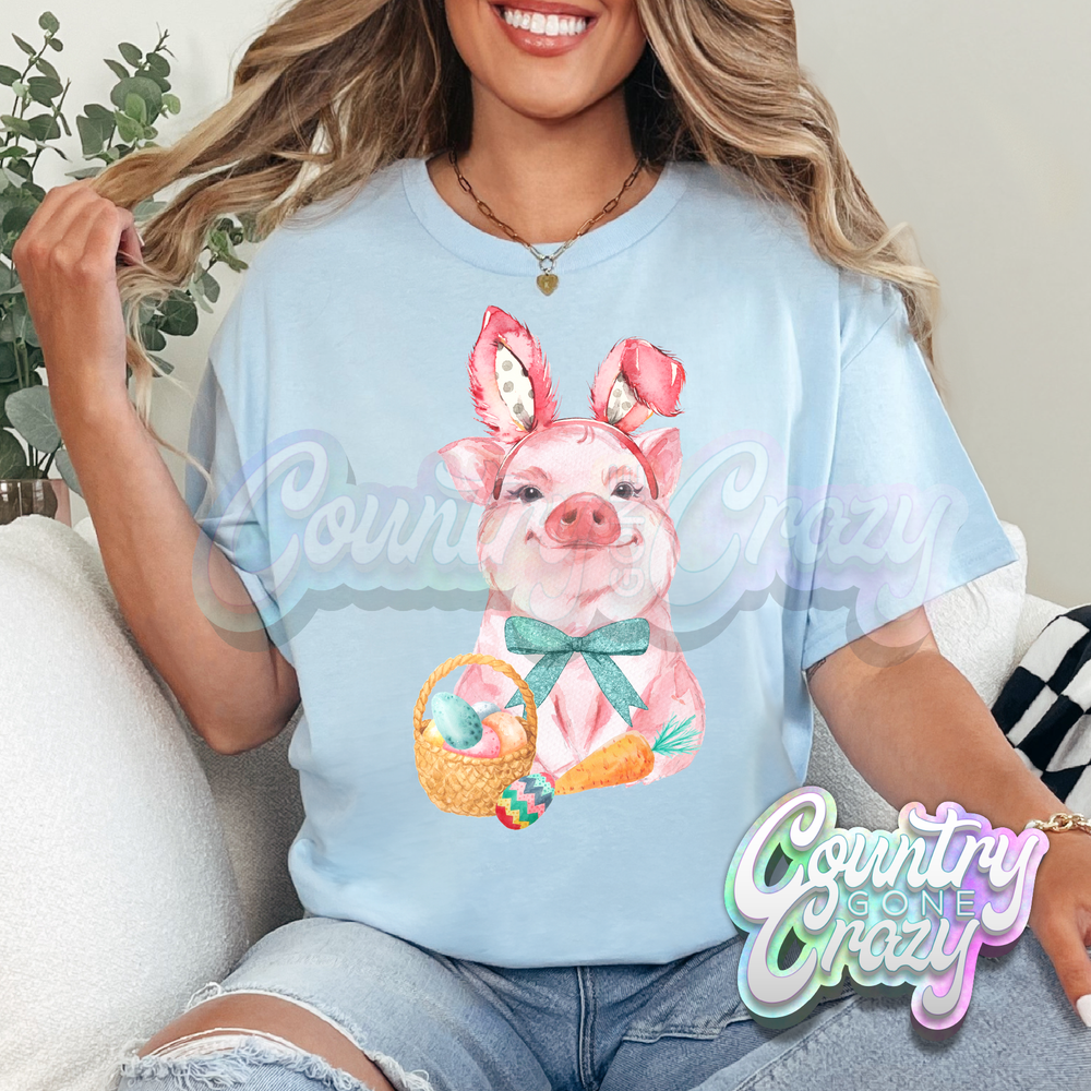 EASTER PIGGY - LIGHT BLUE T-SHIRT-Country Gone Crazy-Country Gone Crazy