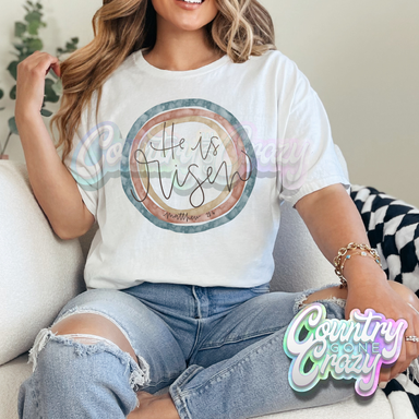 HE IS RISEN - WHITE T-SHIRT-Country Gone Crazy-Country Gone Crazy