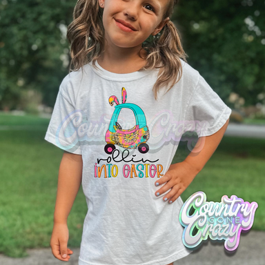 ROLLIN INTO EASTER - WHITE T-SHIRT-Country Gone Crazy-Country Gone Crazy