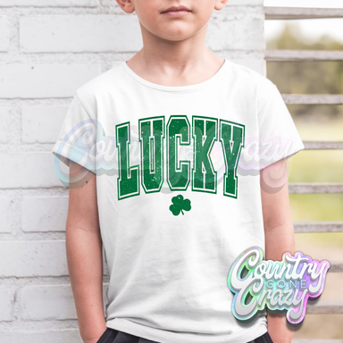 LUCKY - WHITE T-SHIRT-Country Gone Crazy-Country Gone Crazy