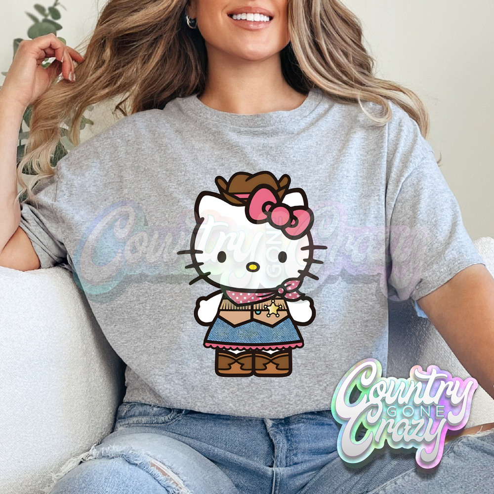 COWGIRL KITTY // SPORT GREY T-SHIRT-Country Gone Crazy-Country Gone Crazy