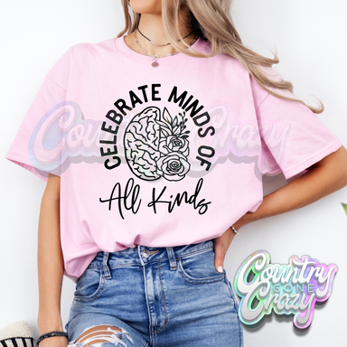 CELEBRATE MINDS OF ALL KINDS - LIGHT PINK T-SHIRT-Country Gone Crazy-Country Gone Crazy