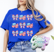 AMERICAN FLAGS AND BOWS T-SHIRT-Country Gone Crazy-Country Gone Crazy