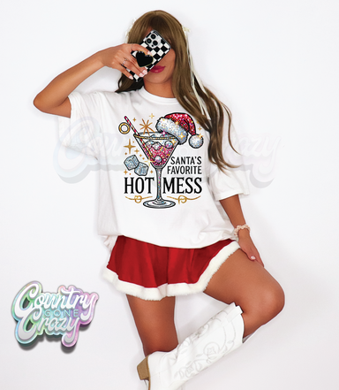 SANTA'S FAVORITE HOT MESS - T-SHIRT-Country Gone Crazy-Country Gone Crazy