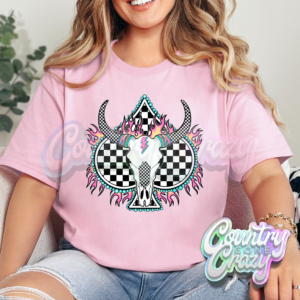 SKULL // LIGHT PINK T-SHIRT-Country Gone Crazy-Country Gone Crazy