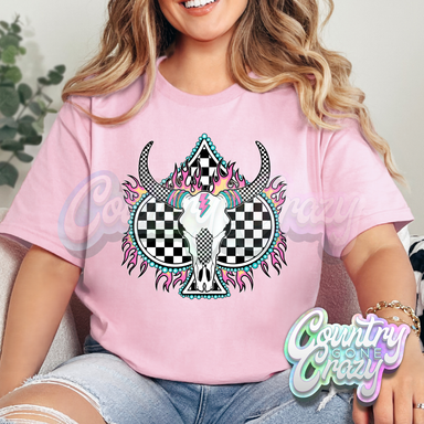 SKULL // LIGHT PINK T-SHIRT-Country Gone Crazy-Country Gone Crazy