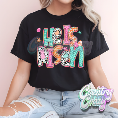 HE IS RISEN - BLACK T-SHIRT-Country Gone Crazy-Country Gone Crazy