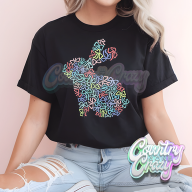 BOW BUNNY - BLACK T-SHIRT-Country Gone Crazy-Country Gone Crazy