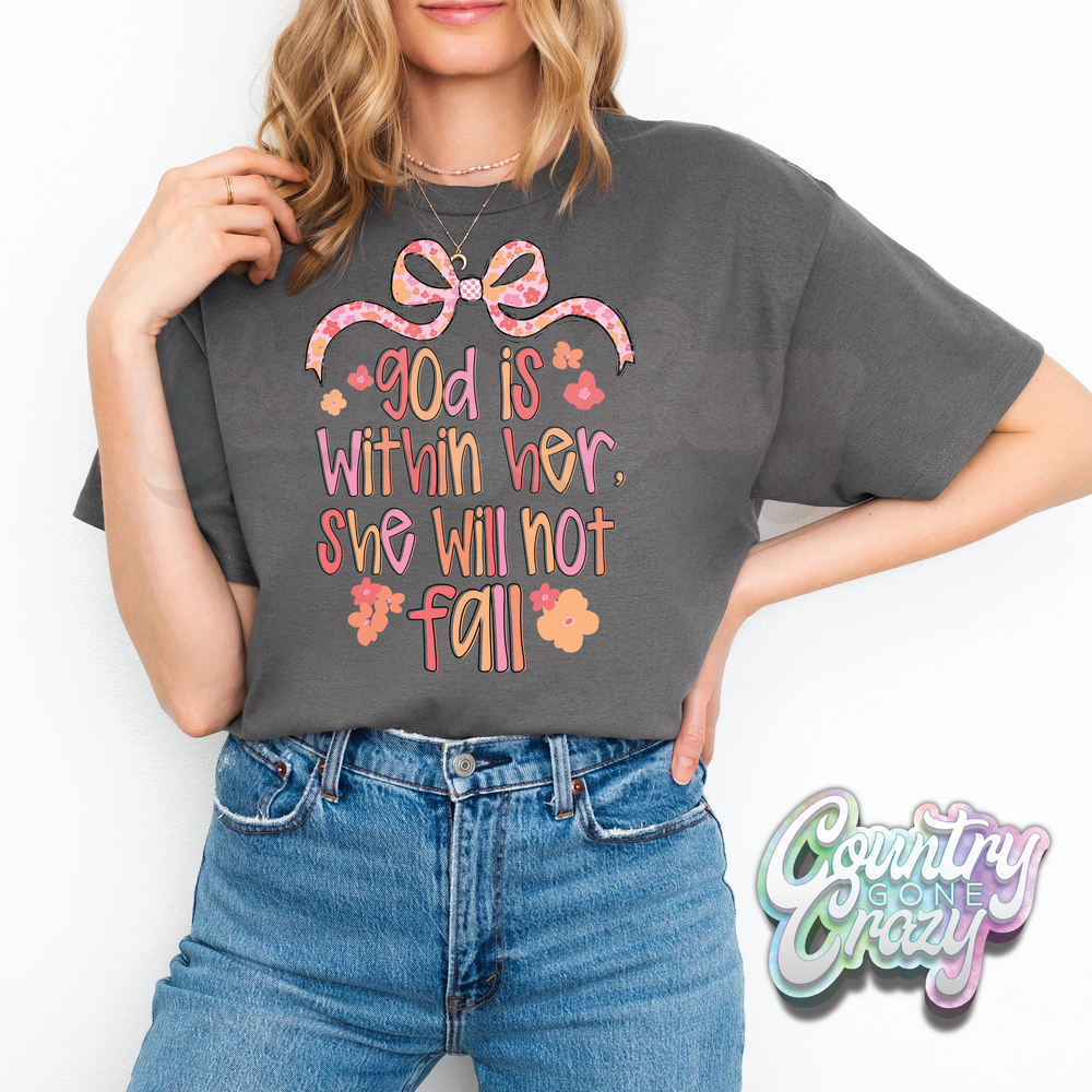 GOD IS WITHIN HER - CHARCOAL T- SHIRT-Country Gone Crazy-Country Gone Crazy