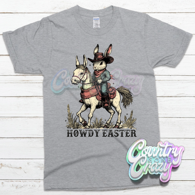 HOWDY EASTER - SPORT GREY T-SHIRT-Country Gone Crazy-Country Gone Crazy