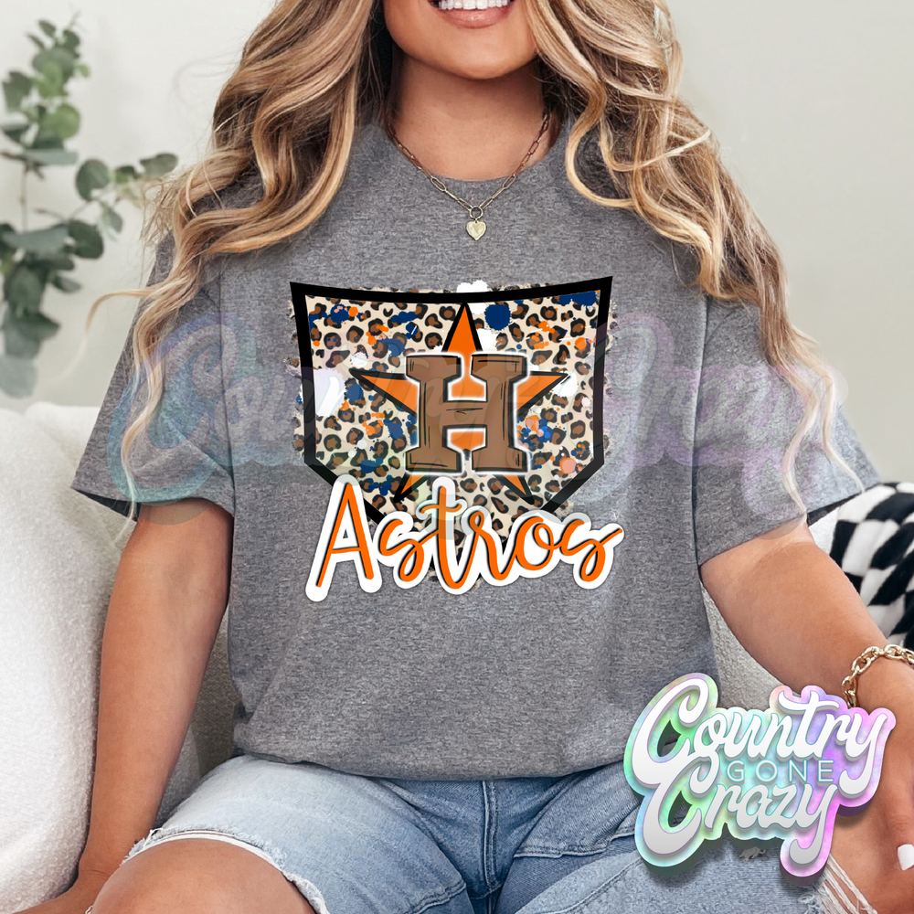 HOUSTON STROS - HEATHER GRAPHITE T-Shirt-Country Gone Crazy-Country Gone Crazy