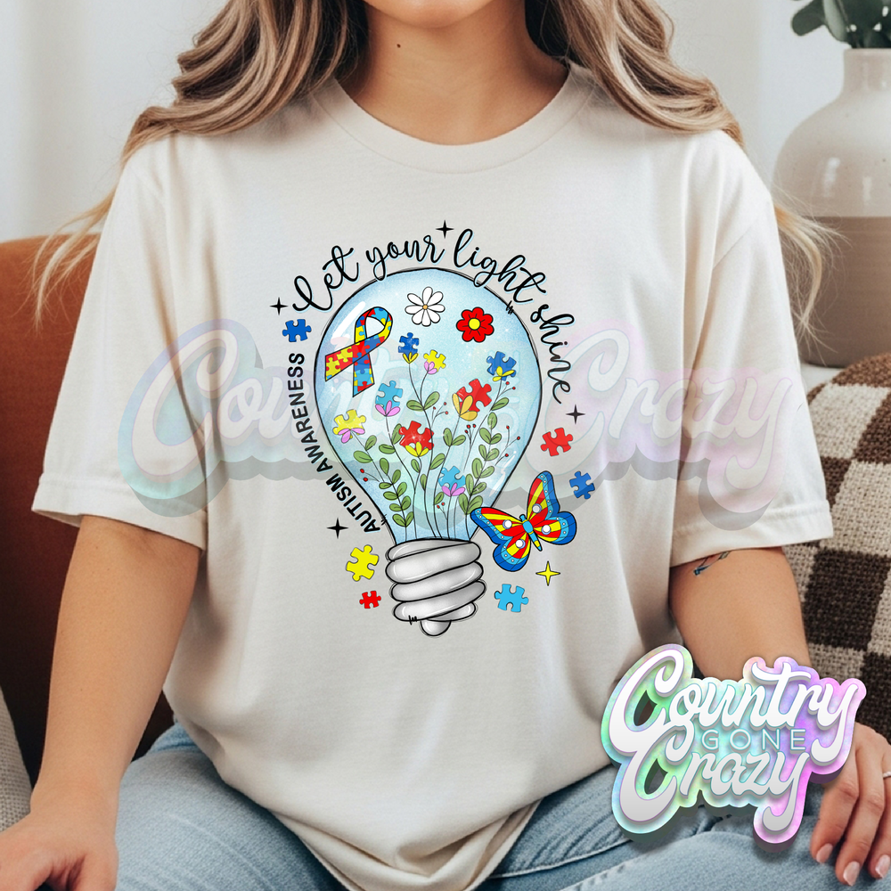 LET YOUR LIGHT SHINE - NATURAL T-SHIRT-Country Gone Crazy-Country Gone Crazy