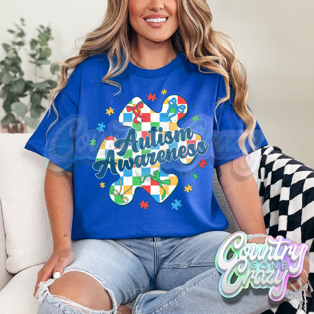 AUTISM AWARENESS - ROYAL BLUE T-SHIRT-Country Gone Crazy-Country Gone Crazy