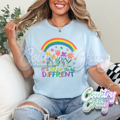 IT'S OKAY TO BE DIFFERENT - LIGHT BLUE T-SHIRT-Country Gone Crazy-Country Gone Crazy