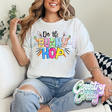 DO THE BUNNY HOP - WHITE T-SHIRT-Country Gone Crazy-Country Gone Crazy