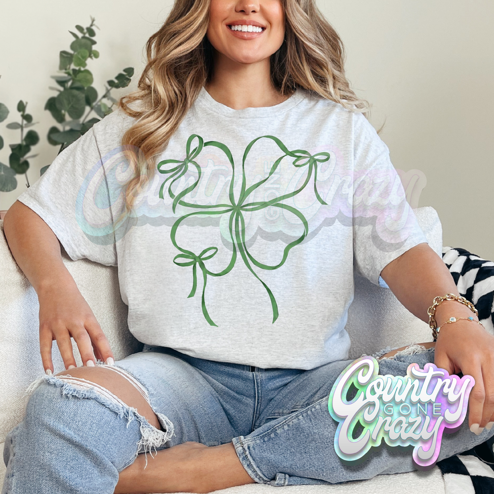 CLOVER BOWS - ASH T-SHIRT-Country Gone Crazy-Country Gone Crazy
