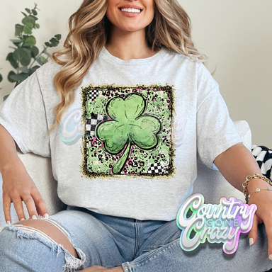 PINK CHEETAH CLOVER - ASH T-SHIRT-Country Gone Crazy-Country Gone Crazy